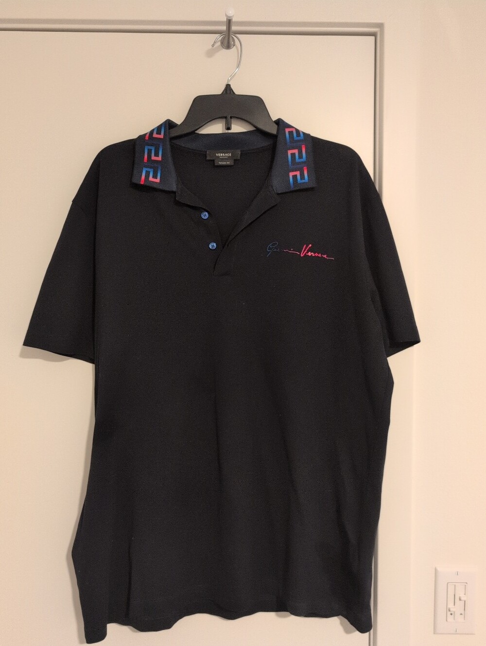 Versace Authentic Signature Black Navy Polo Shirt Versace size 2xl (US Size XL)